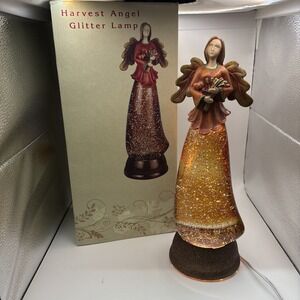 Cracker Barrel~Acylic Harvest Angel Glitter Lamp~13"~IOB